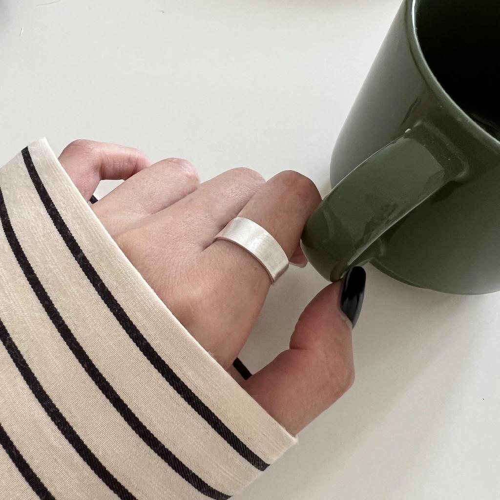 Retro S925 Sterlingsilber Bandring - Damen Anlaufbeständig, Luxuriös, Vielseitiger Offener Ring für den Zeigefinger