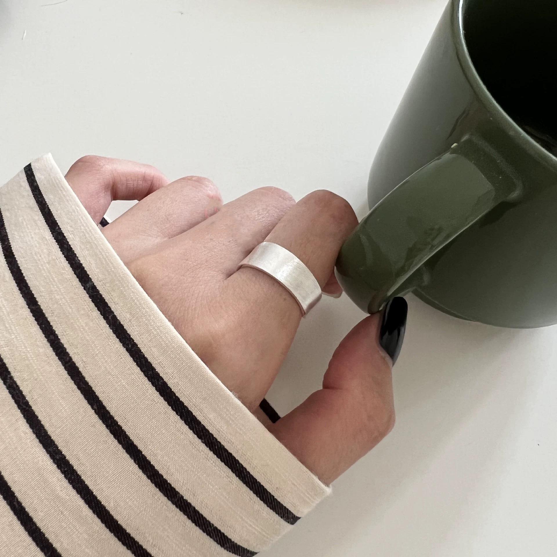 

Ретро кольцо-лента из стерлингового серебра 925 пробы - Женское не тускнеющее, роскошное, универсальное открытое кольцо для указательного пальца