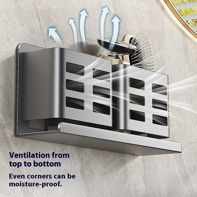 Stable Rust Prevention Shaver Storage Rack Shower Wall Mounted Toothbrush Holder Ventilation No-drill Bathroom Storage Rack