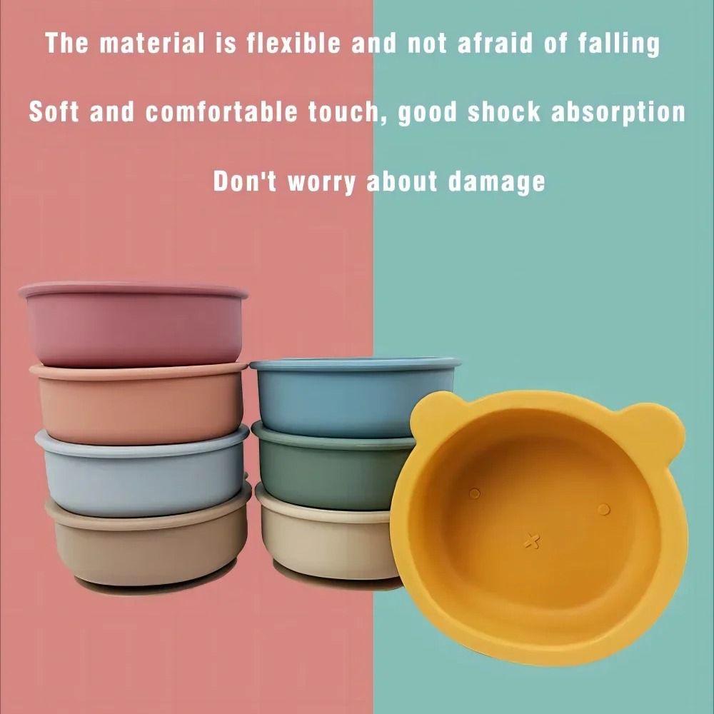 Waterproof Silicone Suction Bowls Flexible Feeding Bowl Set Feeding Tableware  Learning To Eat
