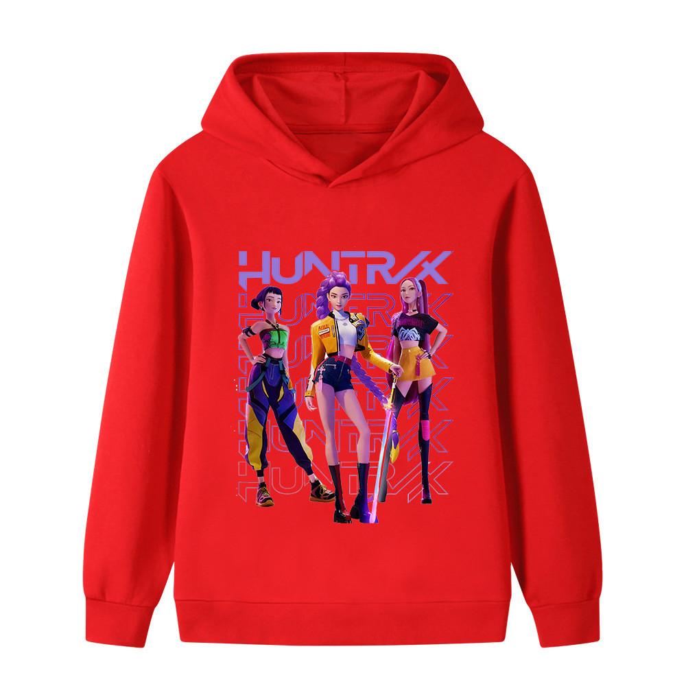 B1235 Kids Boys Girls Kpop Rumi Zoey Mira Print Long Sleeves Hoodie