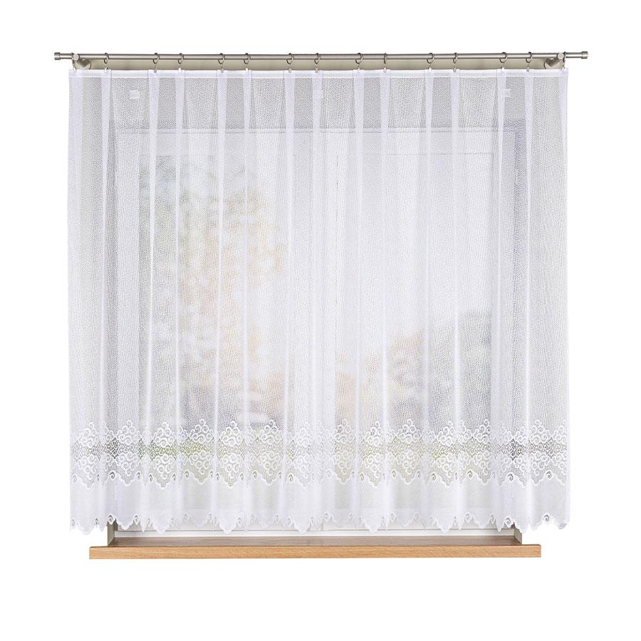 MODESTA - Ready-made Jacquard Curtain with a Straight Hem - 300x160 Cm - White