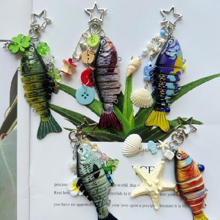 Fun Fish Inspired Keychain Trendy Resin Jewelry Accent Sturdy Finish Great For Personalizing Belongings Thoughtful Gift