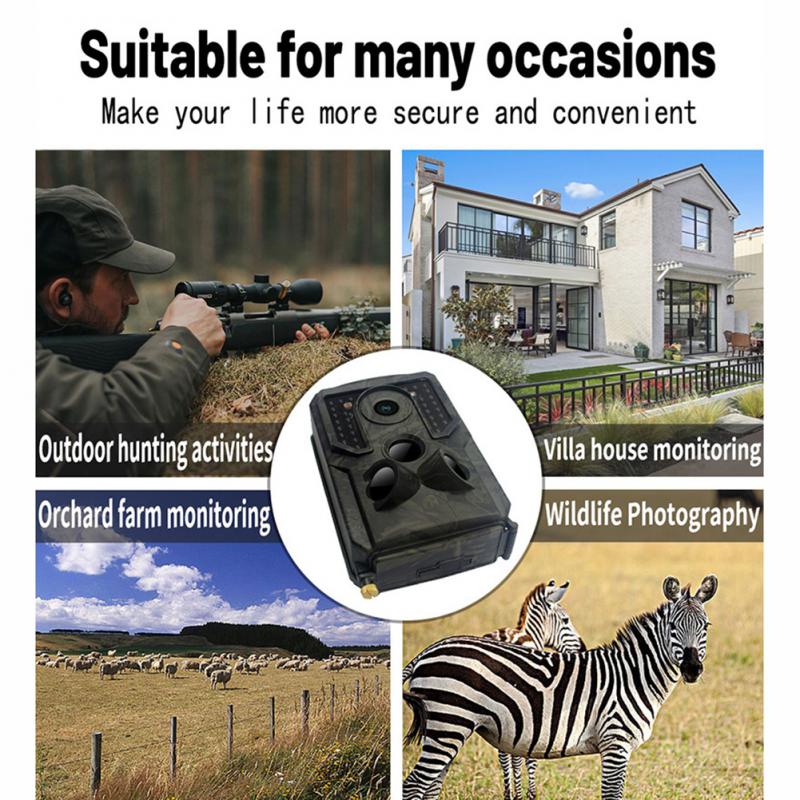 Jagdkamera, 16 MP, Nachtverfolgungssensor, 0,8 s Auslösezeit, 15 m Infrarotentfernung, maximal 32 GB