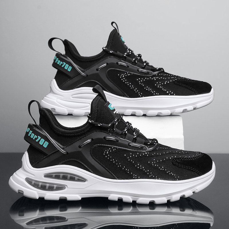Men's Mesh Soft Sole Breathable Casual Sneakers - Korean Style Low-Top Lace-Up Outdoor Running Shoes