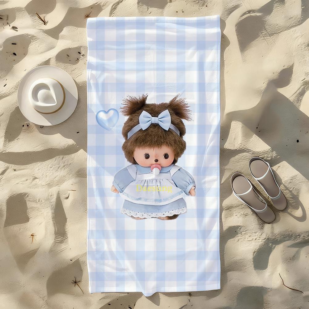 Cute Kawaii M-Monchhichi-S Towel For Swim Yoga Gym Quick Drying Soft and Skin-friendly Beach Towels All-Season