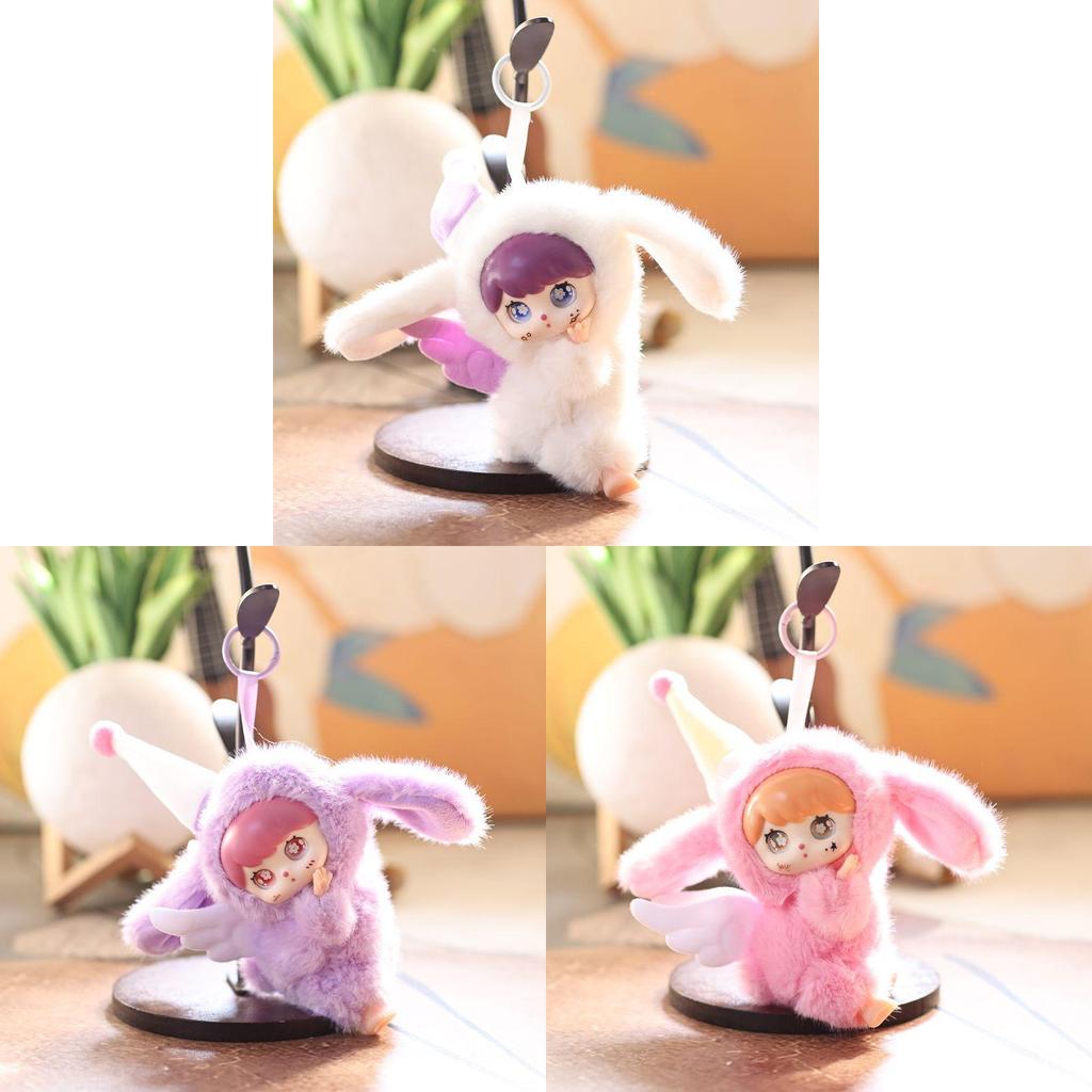 Vinyl Doll Plush Keychain With Soft Short Plush For Bag Decor And Gift