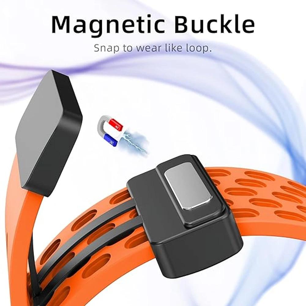 Silicone Magnetic Buckle Mesh Silicone Strap For Huawei Band 11Pro Sport Breathable Watch Band For Huawei Smart Band 11 NFC Replacement Bracelet Loop