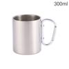 220/300Ml Camping Travel Stainless Steel Cup Carabiner Hook Handle Picnic Water Mug Outdoor Travel Hike Cup