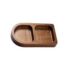 Xiangsi Wood Seasoning Dish, Divided Dish, Household Solid Wood Snack Dish, Hot Pot Barbecue, Three Grid Sauce Dish, Snack Dish