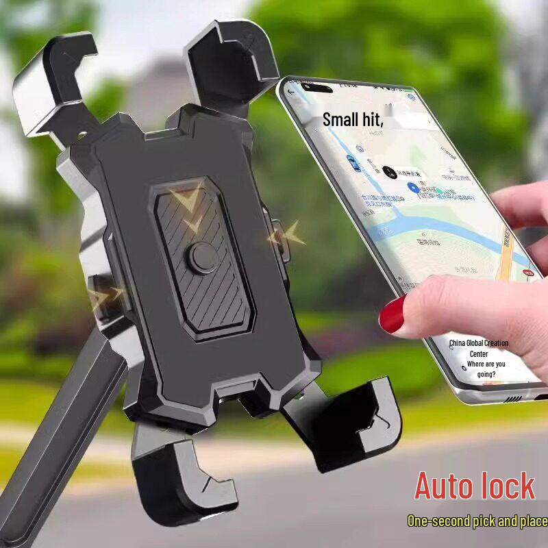 Shockproof Bicycle & Motorcycle Rearview Mirror Phone Holder for Navigation