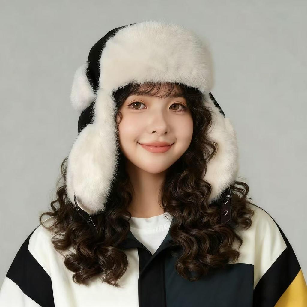 Thickened Velvet and Thickened Windproof and Warm Ear Protection Hat Outdoor Riding Cold Northeast Cotton Hat Men
