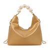 PU Leather Cloud Shoulder Bag Korean Style Women Crossbody Bag Casual Pearl Handle Handbag  Wallet