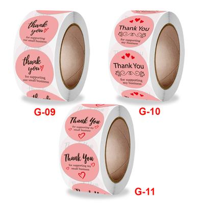 500pcs Pink Paper Label Stickers Foil Thank You Wedding Stickers Scrapbooking 1inch Envelope Seals Handmade Stationery Sticker