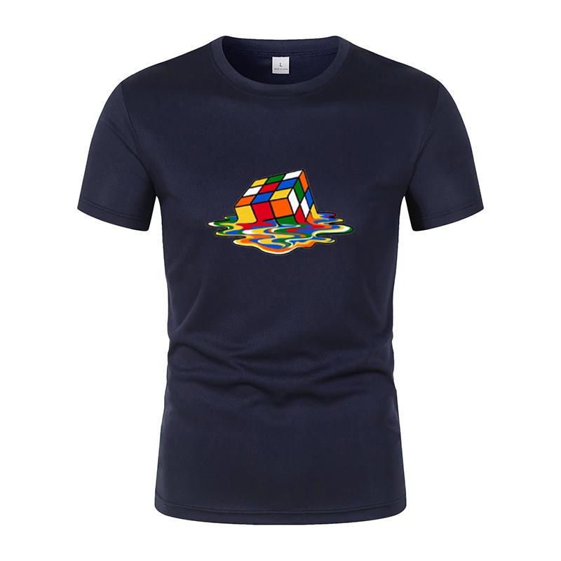 Summer New Fashionable And Interesting Rubik'S Printed Men'S Short-Sleeved T-Shirt Harajuku Street Casual Unisex Sports Top