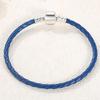 High Quality 100% S925 Sterling Silver Clasp Charm Bead Woven Leather Bracelet for Women & Children's Trendy Gift Jewelry