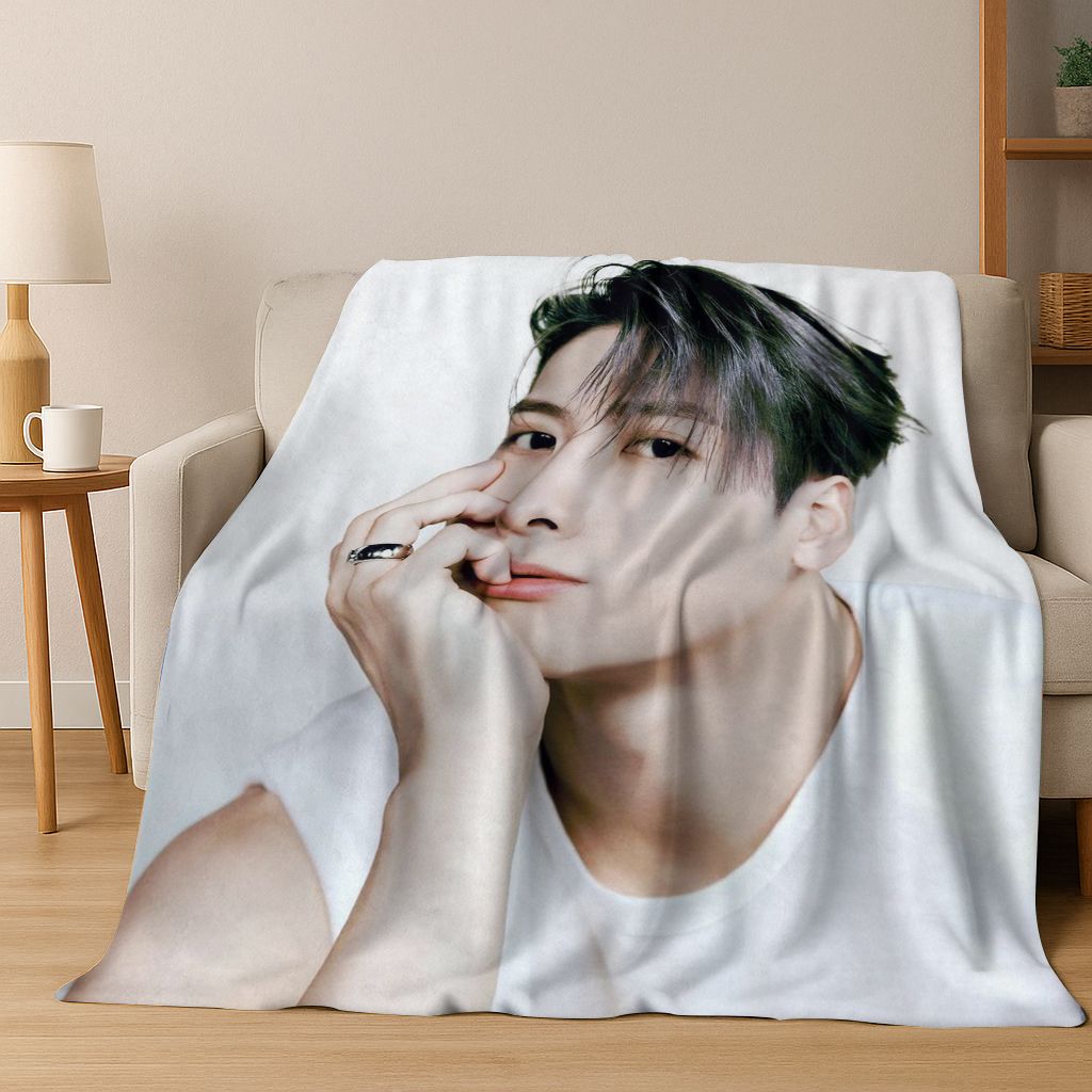 3D Jackson Wang Art Singer Star Flannel Blanket,Cozy Soft Throw Blanket for Home Bedroom Bed Sofa Picnic Office Cover Kids Gift