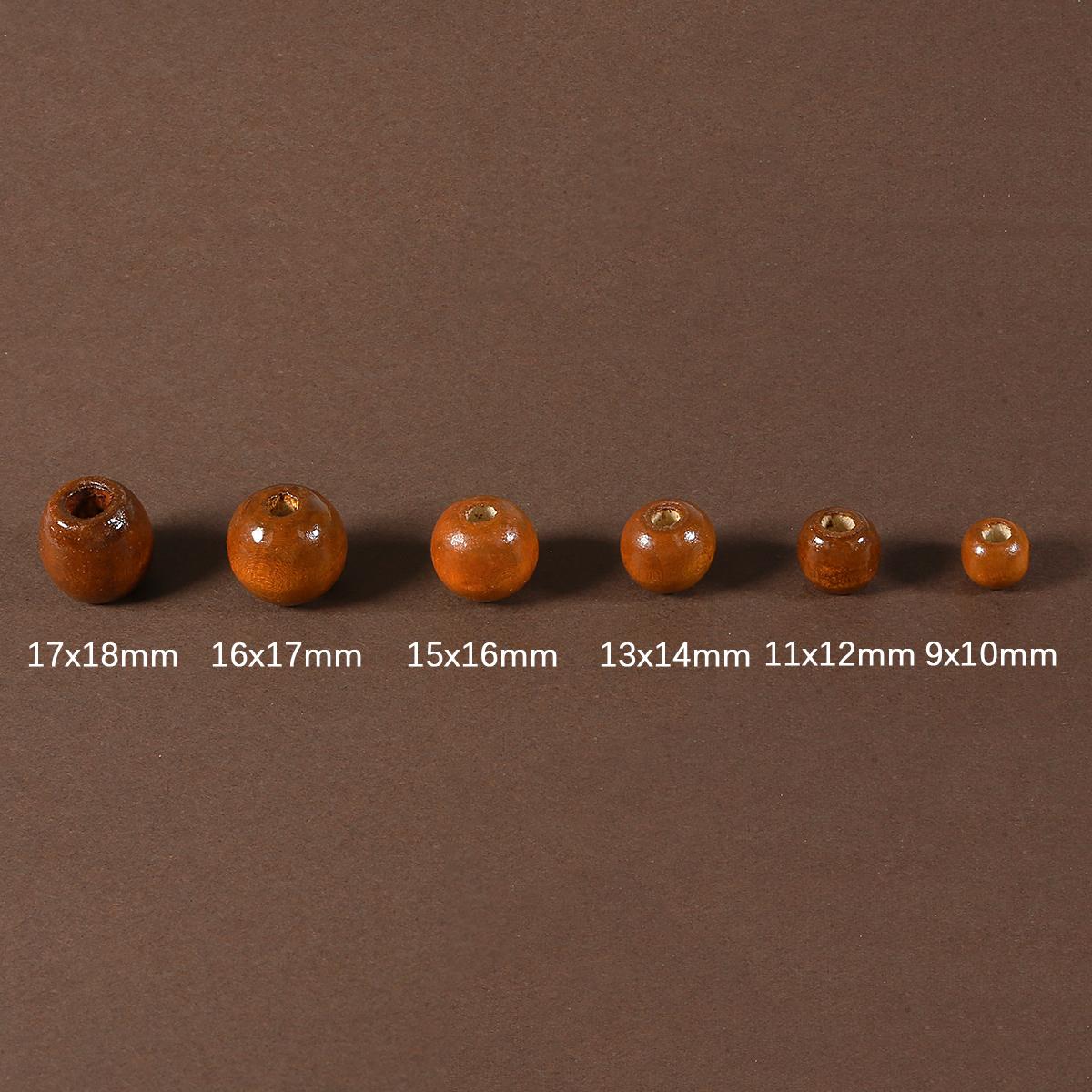 

50 шт., свободные бусины из натурального дерева с большими отверстиями, деревянные круглые бусины для изготовления ювелирных изделий, браслет, ожерелье, аксессуары, поделки своими руками 11x12mm 50pcs светло-коричневого