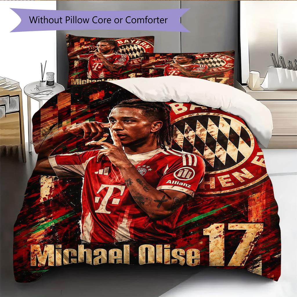 Ropa de cama con estampado de Michael Olise Decoración del hogar Regalo de cumpleaños (1 * funda nórdica + 2 * fundas de almohada, sin núcleo),artículos para fans.