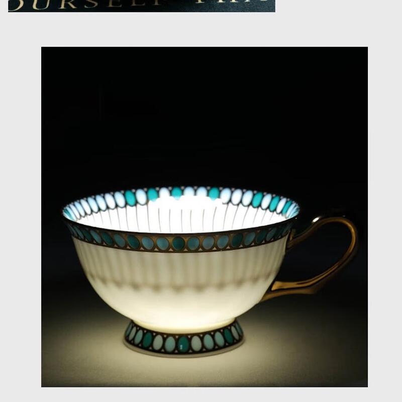 Sapphire Ceramic Coffee Cup with Saucer and Spoon Gift Set