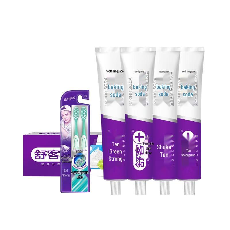 Shuke Baking Soda Toothpaste & Toothbrush Family Pack