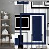 Blue Geometric Navy Blue Modern Black Blue Gray Shower Curtain, Bathroom Decorative Shower Curtain, Waterproof Shower Curtain Wi
