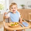 304 Stainless Steel Baby Cutlery Set Fork Spoon with Portable Storage Case Three Piece Set Safe Durable Infant Feeding Utensils