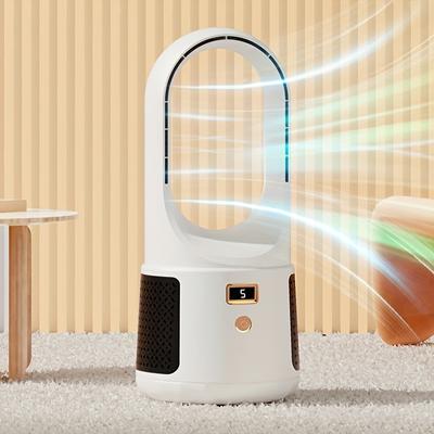 Bladeless Desk Fan, Portable Quiet Cooling Fan, Low Noise Energy-Efficient Personal Circulator Fan with Digital Display for Home & Office Use
