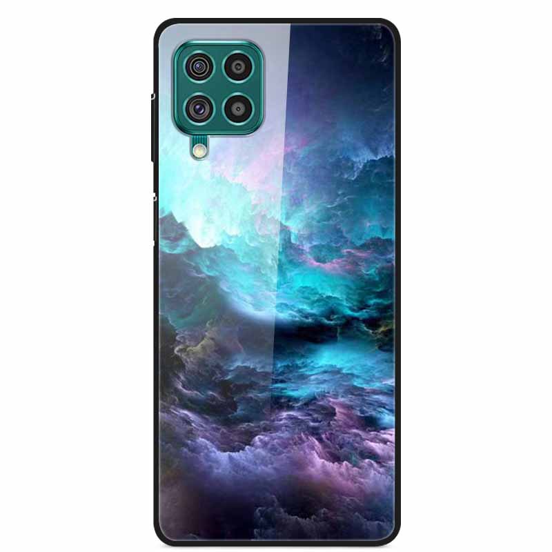 For Samsung M32 Case Tempered Glass Hard Back Cover Case For Samsung Galaxy A12 A22 M32 Phone Case Cover M 32 A 22 Funda Coque