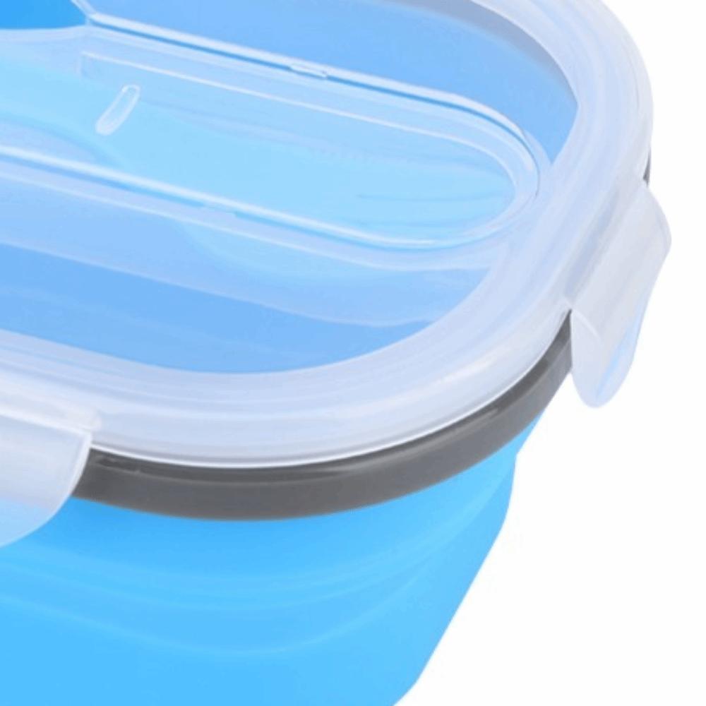 Capacity Collapsible Food Container Microwave Safe Bento Lunch Box Lunch On The Go синий