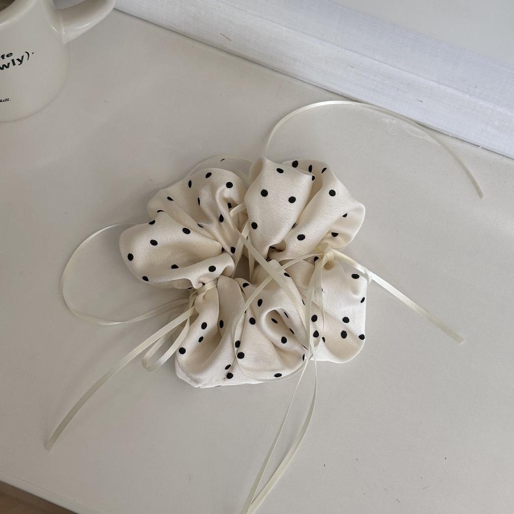 Polka Dot Large Intestine Hair Band, Ribbon Ribbon, Bow Tie, Fairy Headwear, Ballet-style Headwear, Leather Band Hair Accessory