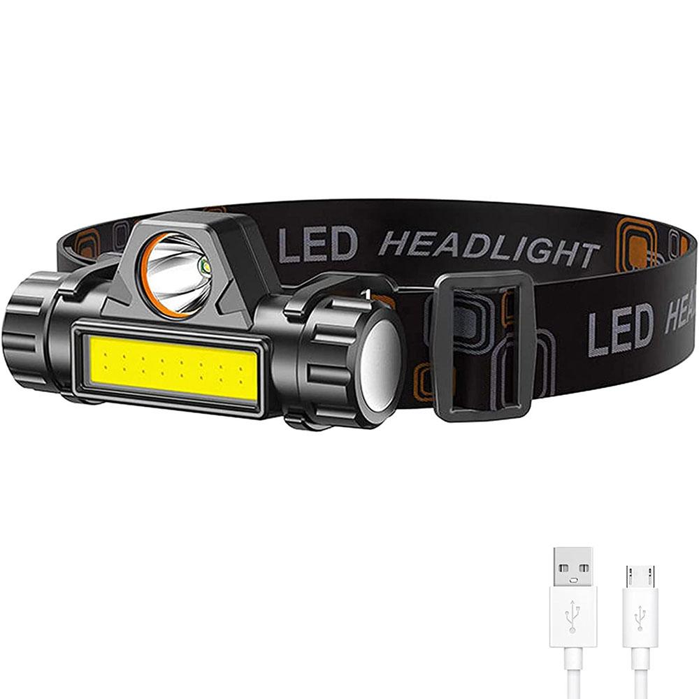 

USB-зарядка портативный мини мощный светодиодный налобный фонарь XPE+COB водонепроницаемый налобный фонарь с магнитным хвостом