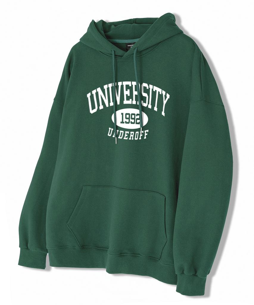 Authentic Relaxed University Hoodie White Blue