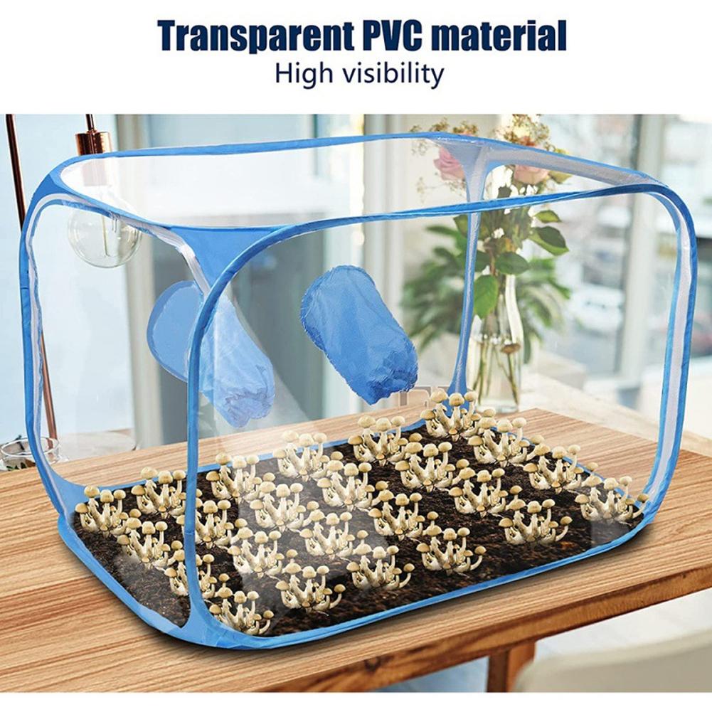 Mushroom Planting Bags Still Air Box For Mushroom Portable Transparent Tent Box Foldable Planti D1W6