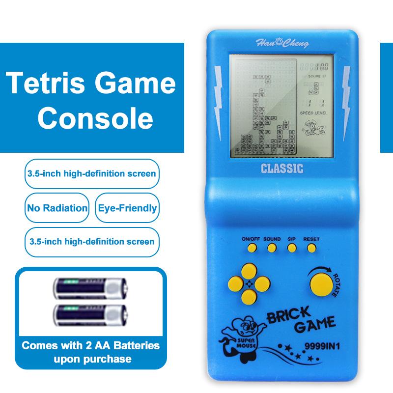 Retro Tetris Handheld Game Console with Large Screen for Kids - Retro 80s/90s Classic Electronic Toy