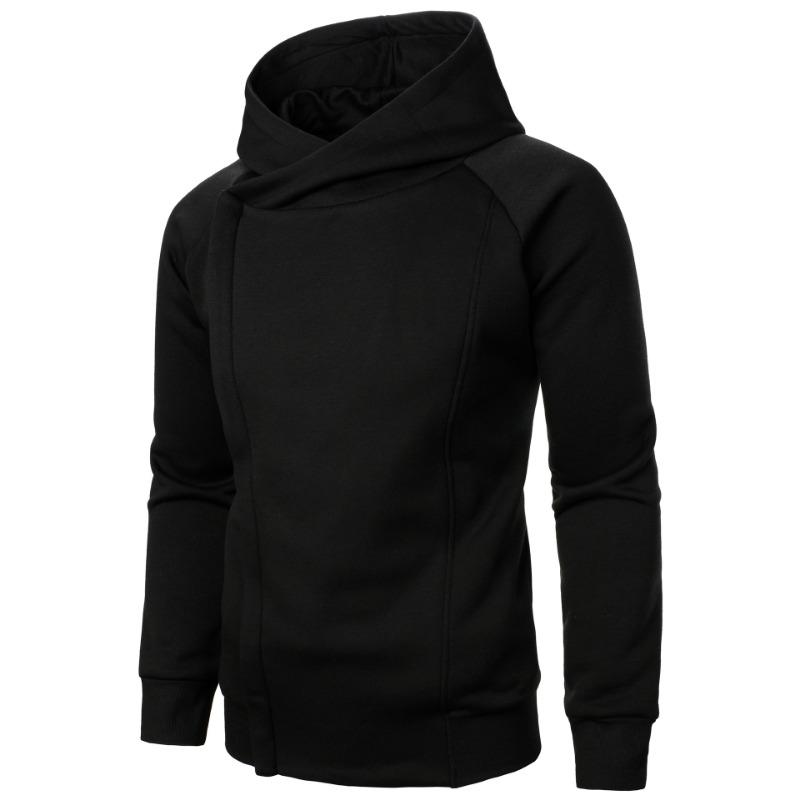 New Jacket Side Zipper Hooded Sweatshirt Men's Solid Color Jacket Fashionable Casual Cardigan Sweatshirt