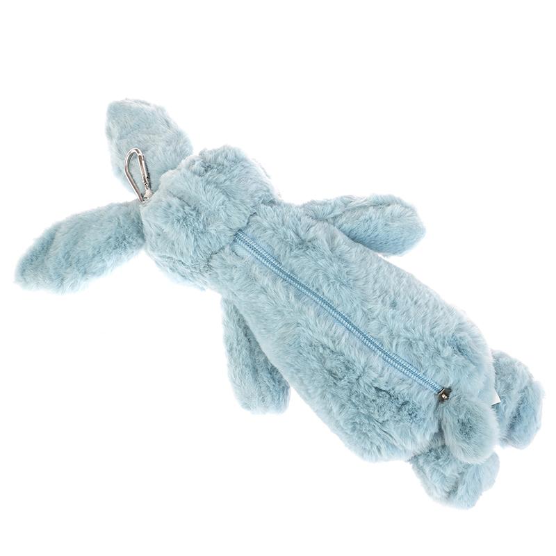 1Pc Cute Rabbit Shape Plush Pencil Case Plush Animal Stuffed Toy Stationery Pouch Makeup Bag Storage Bag School Supplies