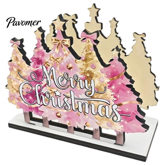 Kitchen Bar Counter Decoration Wooden Christmas Napkin Holder, Gnome/Christmas Tree/Snowman Shape, Pink Solid Wood Dispenser Stable Organizer