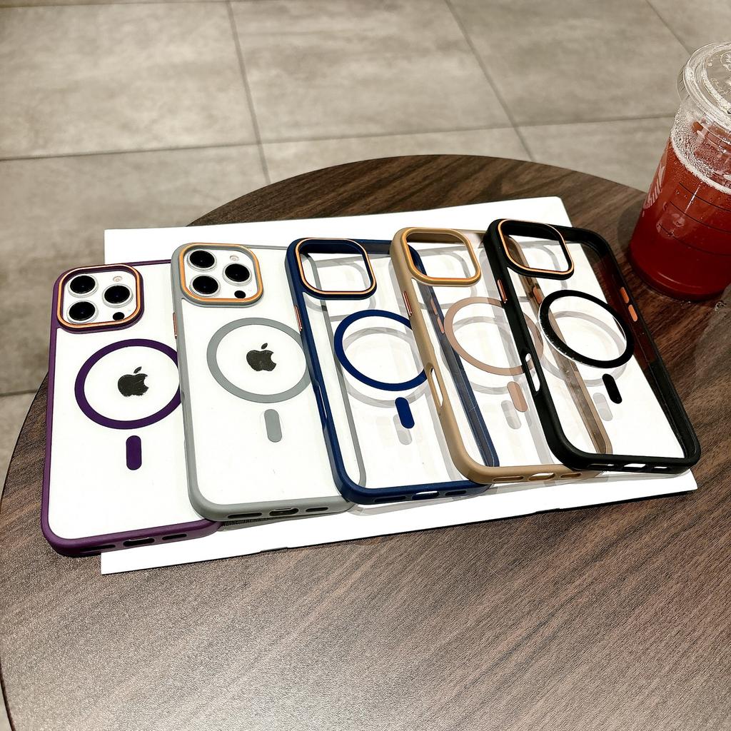 Geeignet für Apple 16PRO Transparente Handyhülle, Farblich passende Magnetische Acryl IPhone14