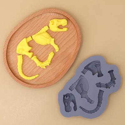 1 Adet Dinozor Silikon Kalıp Dino Kemikleri Fosil İskelet Çocuklar İçin Komik Kalıp Kendin Yap Pişirme Aracı Şeker Jöle Cadılar Bayramı Noel İçin