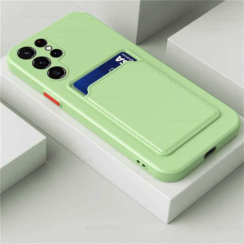 12 Color Card Bag Tekuté pouzdro pro Samsung S20 21 22 Plus Ultra M52 M51 M31s M12 Pouzdro Kontrastní barva