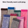 1 Pair Women Winter Socks Mid-tube Cotton Socks Elastic Rib Cuffs Socks for Hiking Sports Machine Washable Keep Warm Anti-slip Daily Stockings