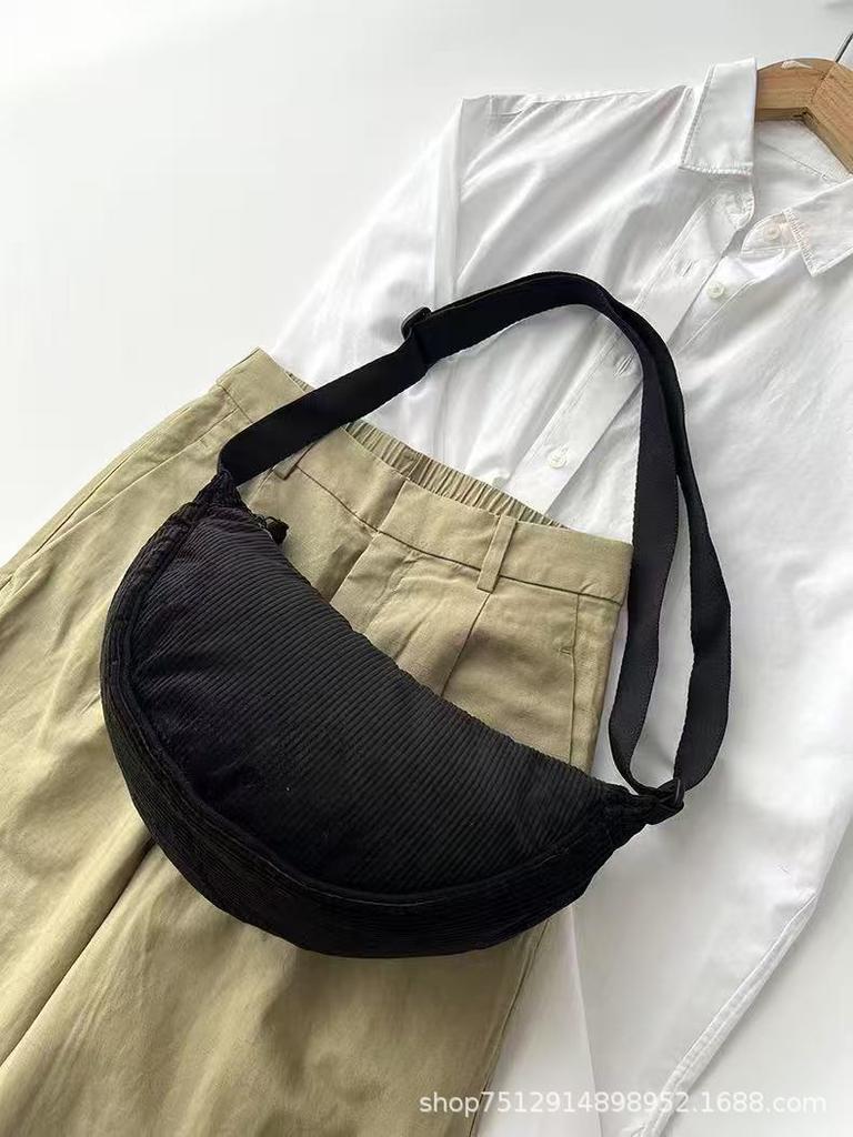 Autumn & Winter Waterproof Corduroy Bag: Unisex Adjustable Lightweight Shoulder/Crossbody/Underarm Bag