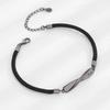Mobius Couple Matching Woven Rope Bracelets Black White Pair For Men Women Valentines Day Gift