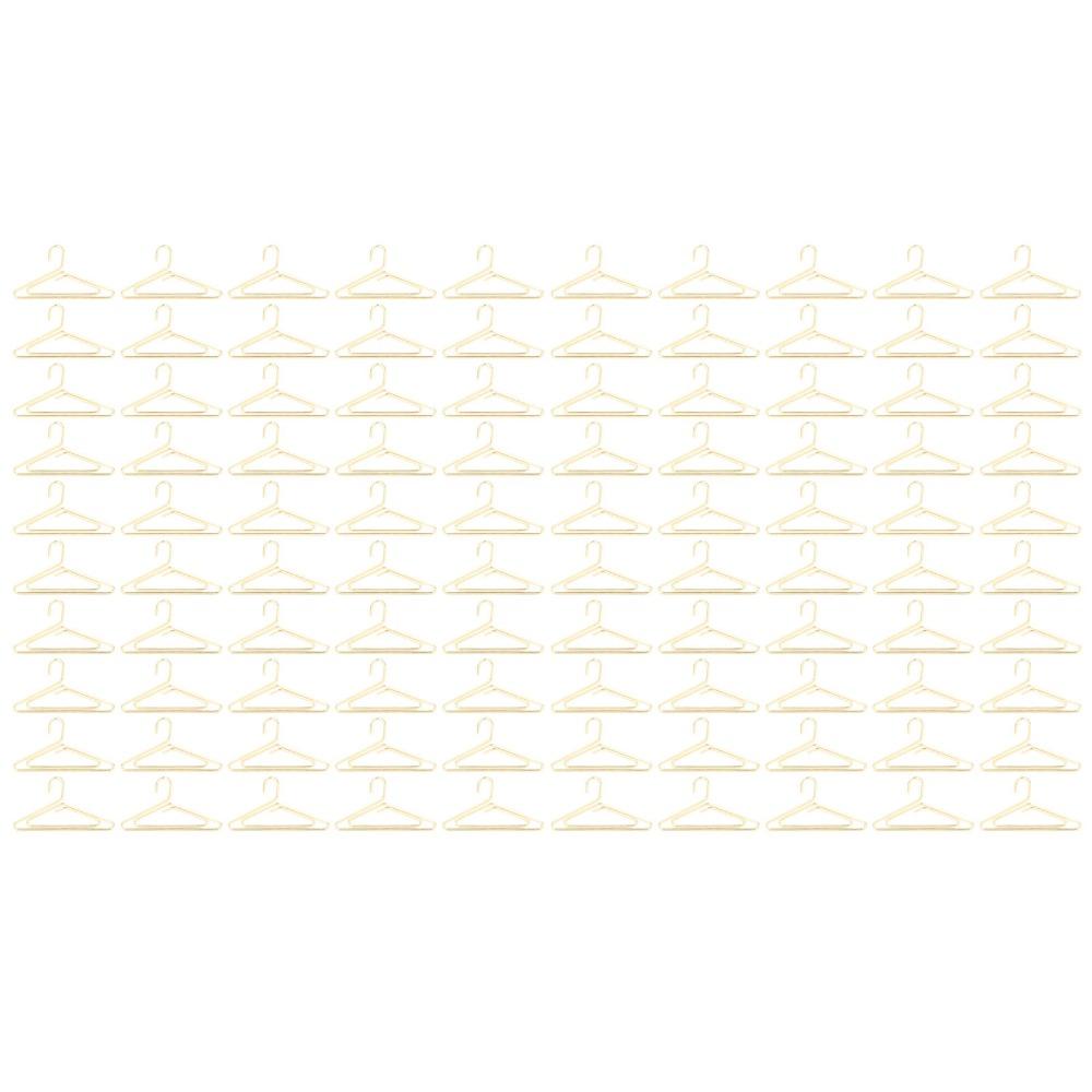 100Pcs Coat Hanger Shape Metallic Paper Clips Gold 38*20mm Paper Clips Non Skid Nonslip Anti Rust Golden Paper Clips