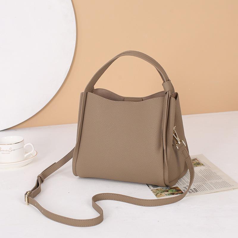 Leather messenger bag go cowhide women's bucket bag handbag large capacity vegetable basket bag women