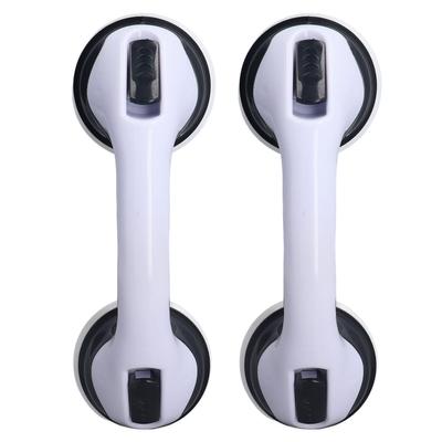 2pcs Shower Handle Curved Design Double Lock Security Toolless Installation Plastic Shower Support