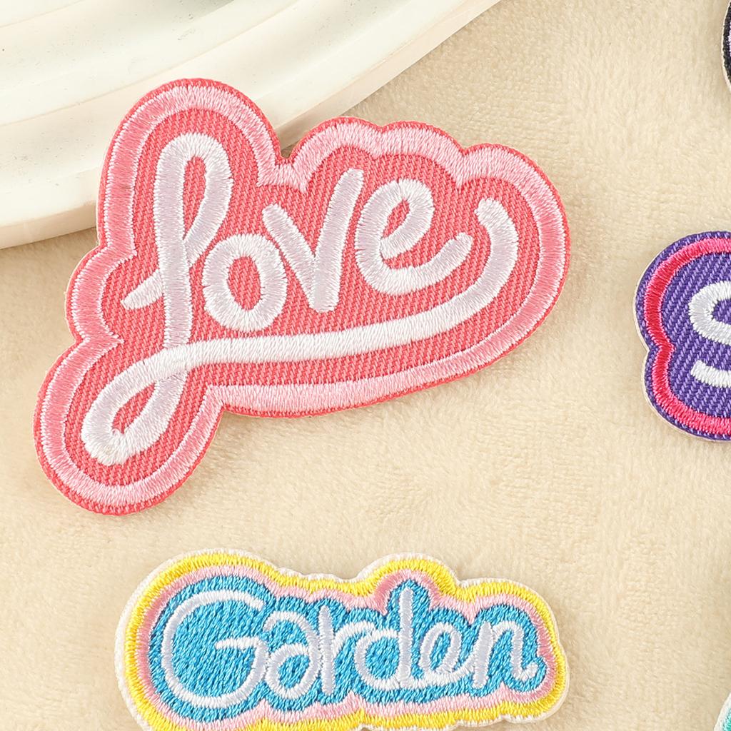 Embroidery Label Cartoon English Alphabet Embroidery Label Patch Sticker Shoe and Hat Badge Clothing Accessories Cloth Sticker