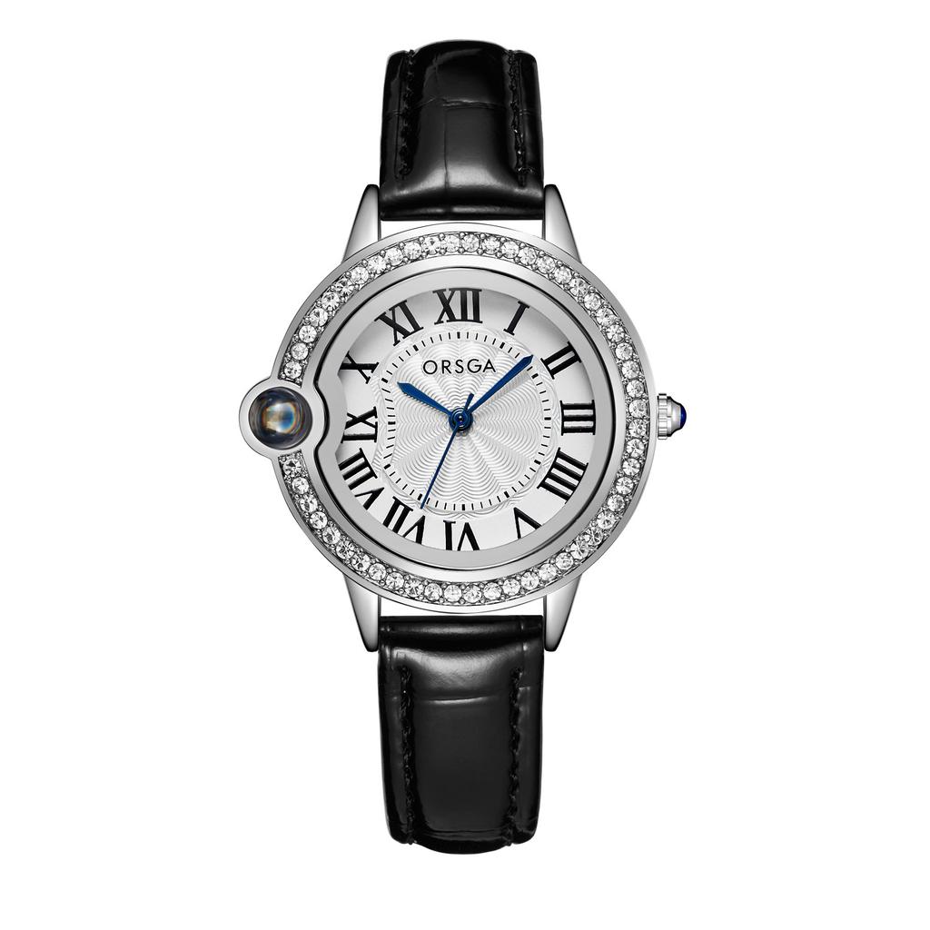 Ladies Watches Exquisite Design Stainless Steel Roman Diamond Waterproof Fashion Luxury Quartz Watch