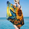 Butterfly And Sunflowers Beach Towel, Super Soft Microfiber, Gift for Her/Him, Birthday, for Pool, Beach, Travel, Home Decor Fan gifts